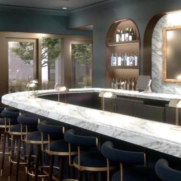 The stylish bar at Blue Jack