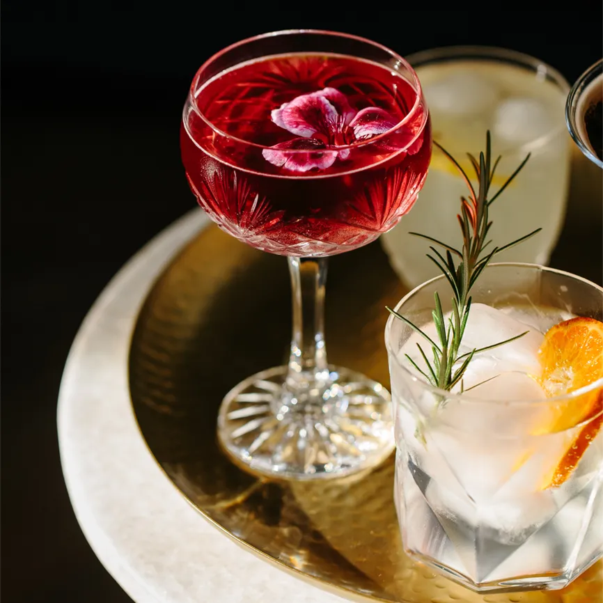 Colorful cocktails on a table
